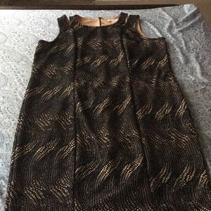 beige and black plus size dress